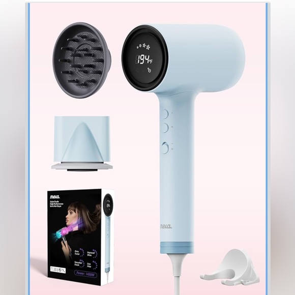 Ionic Hair Dryer with Magnetic Diffuser mera ProMax Fast Drying Ions